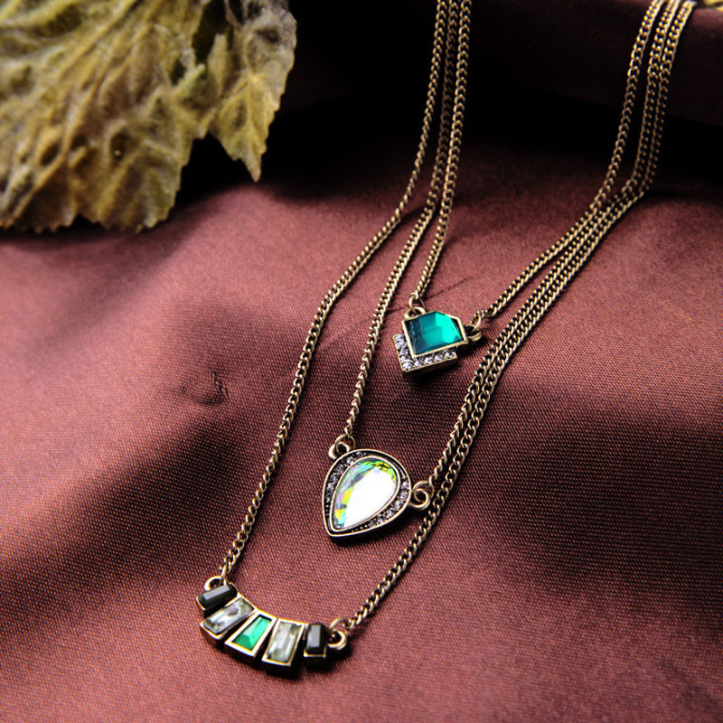 Multi-layer gemstone necklace