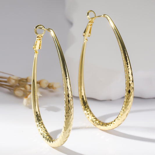 14k Gold Earrings - plated with gold Egg-shaped