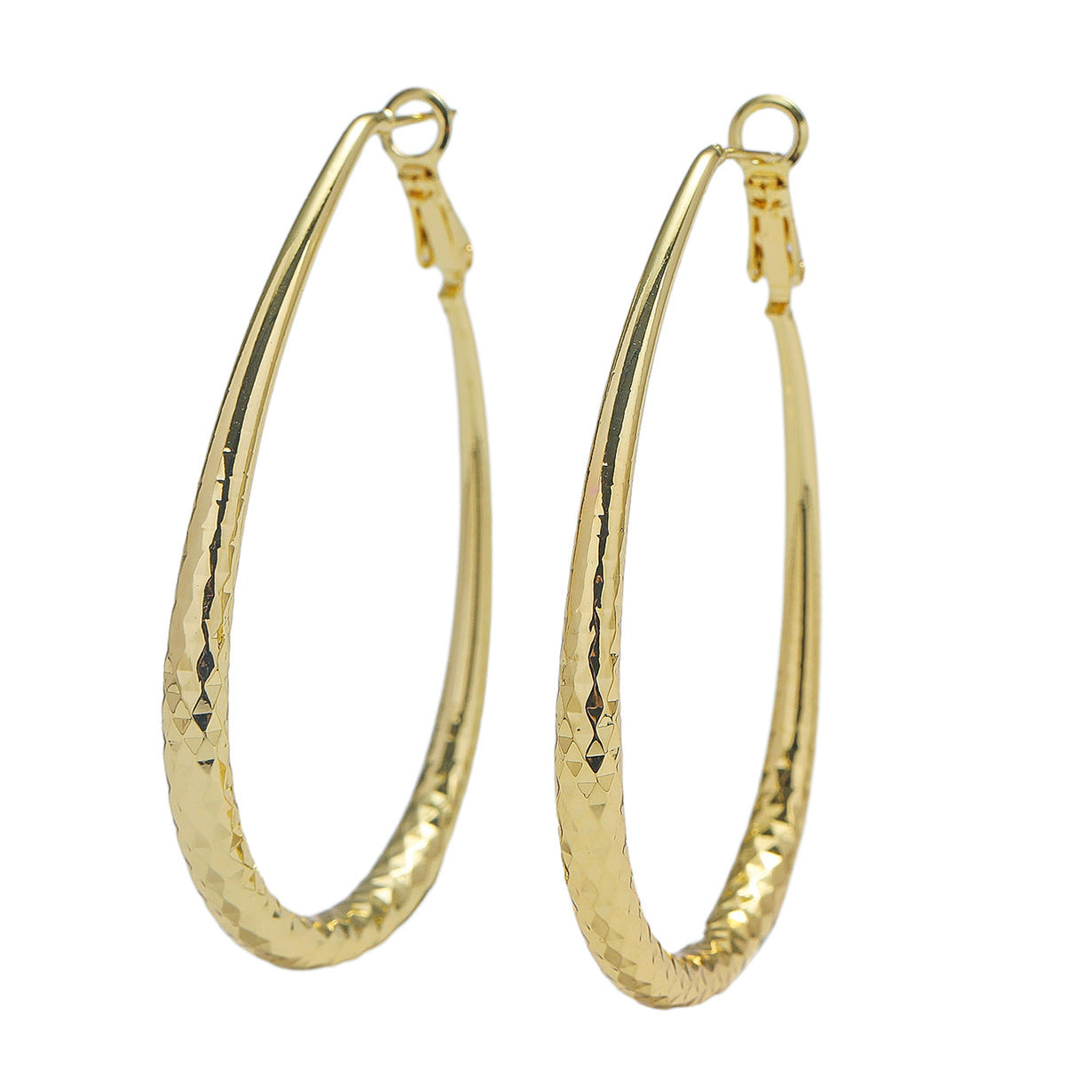 14k Gold Earrings - plated with gold Egg-shaped