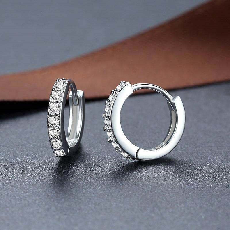 Diamond studded 14k gold hoop earrings for women