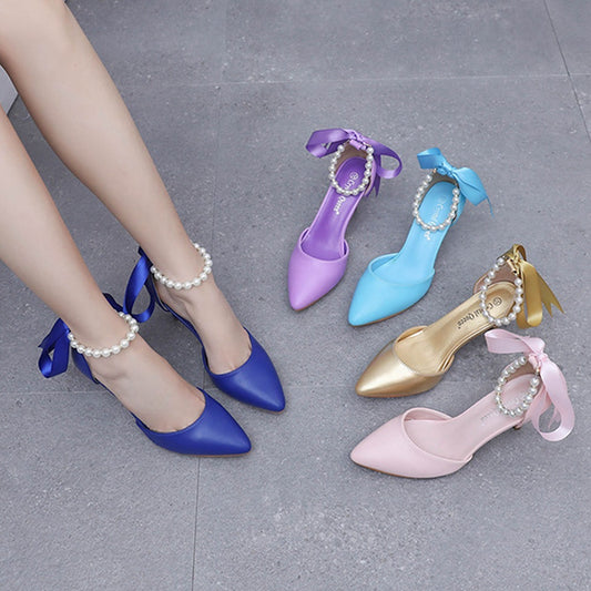 Step into Elegance: Pointed Toe Pumps Pearl Shoes