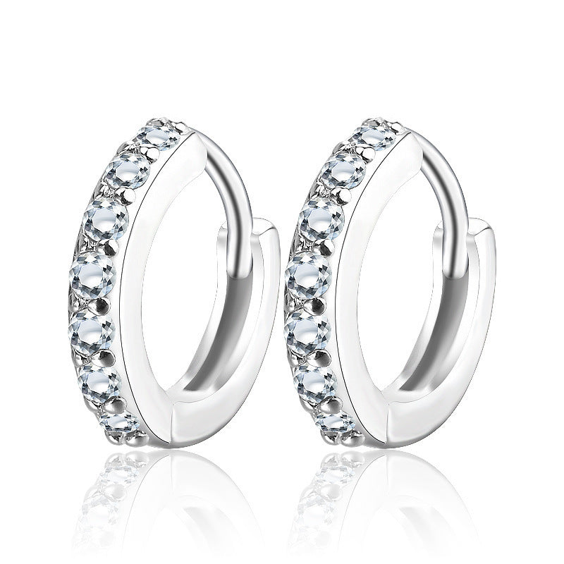 Diamond studded 14k gold hoop earrings for women