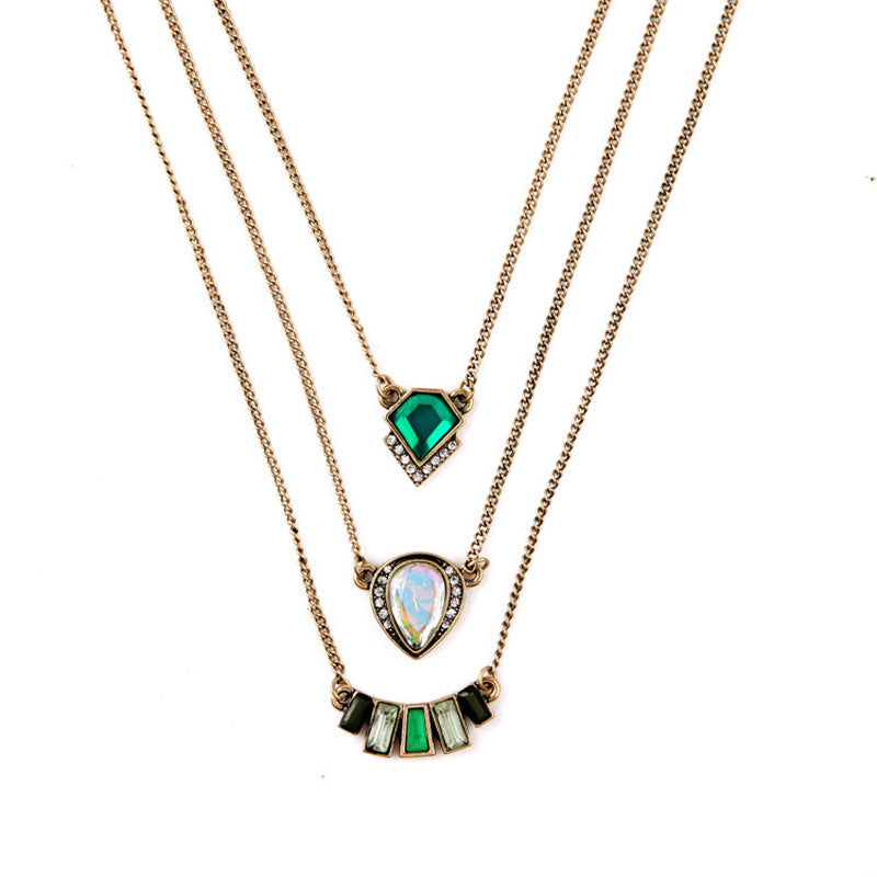 Multi-layer gemstone necklace