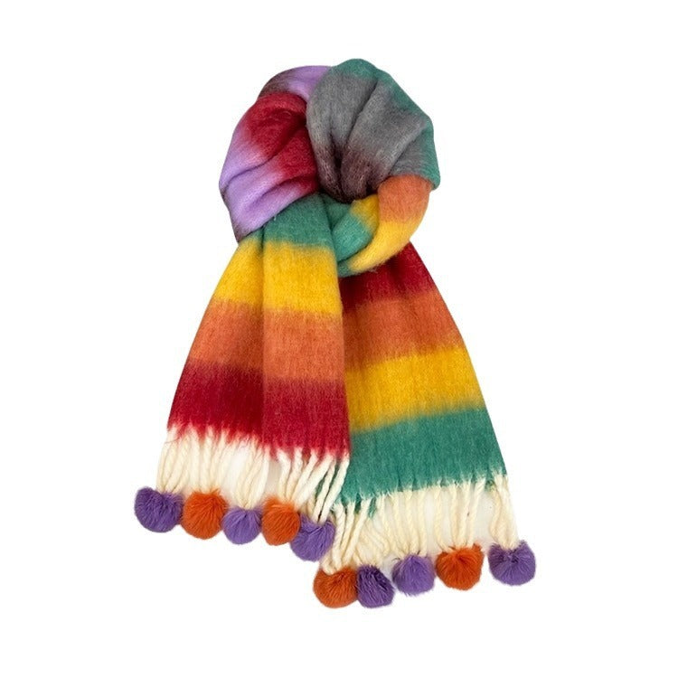 Rainbow Mohair Scarf