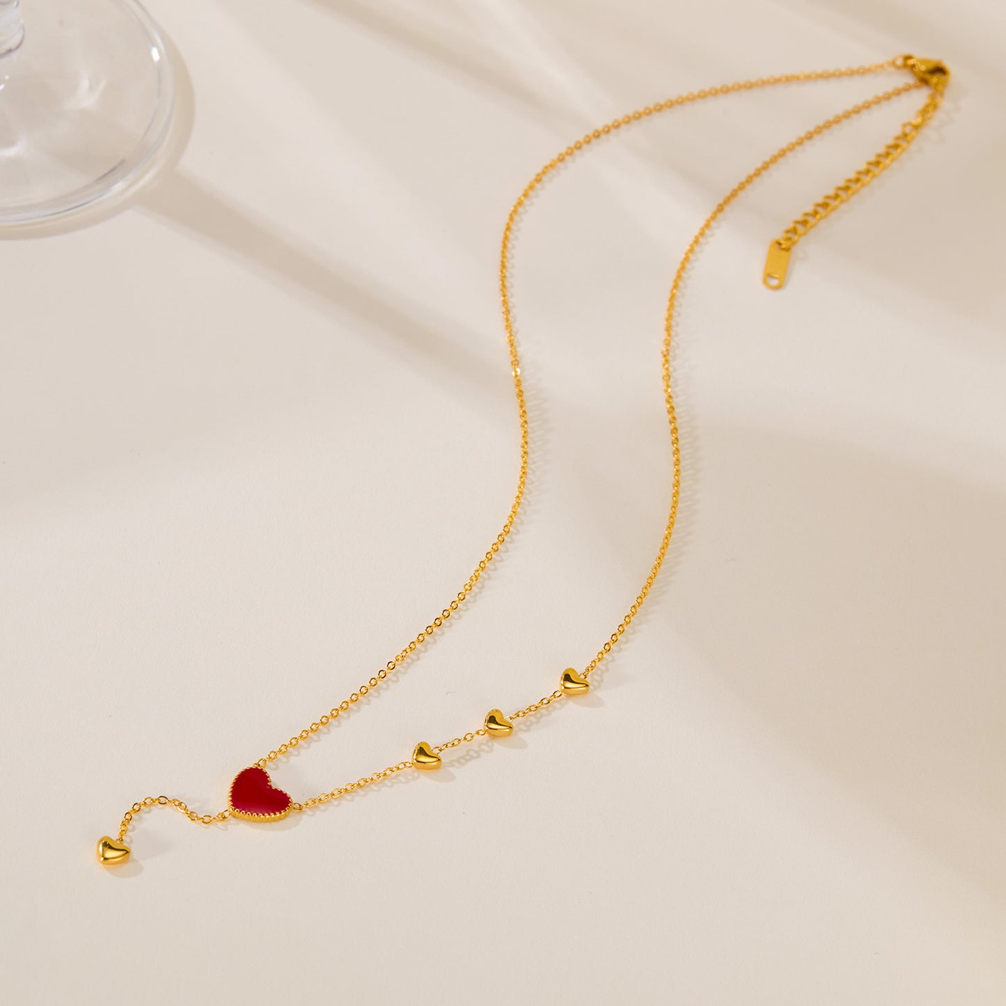 Red Dripping Heart Necklace