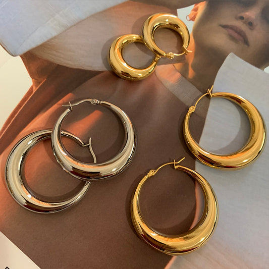 Plated Gold Earrings, and Silver Earrings for women in Hoop Earrings look