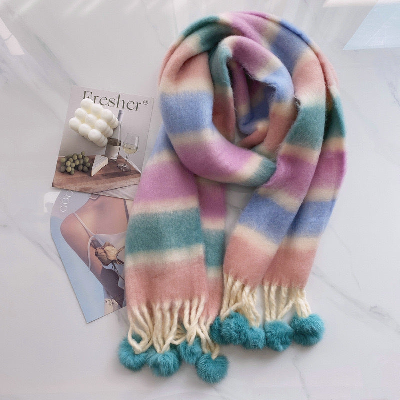 Rainbow Mohair Scarf